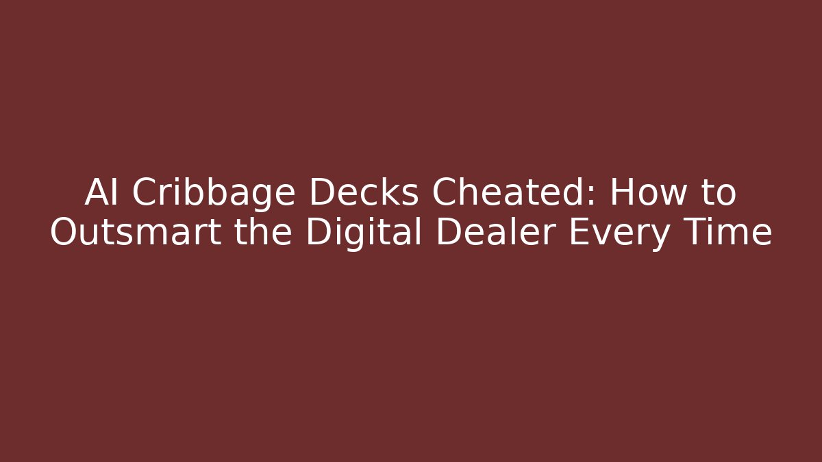 AI Cribbage Decks Cheated: How to Outsmart the Digital Dealer Every Time
