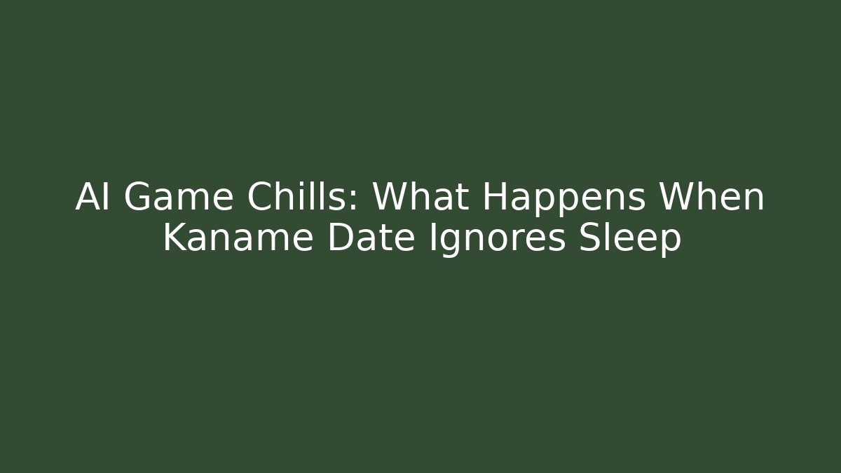 AI Game Chills: What Happens When Kaname Date Ignores Sleep