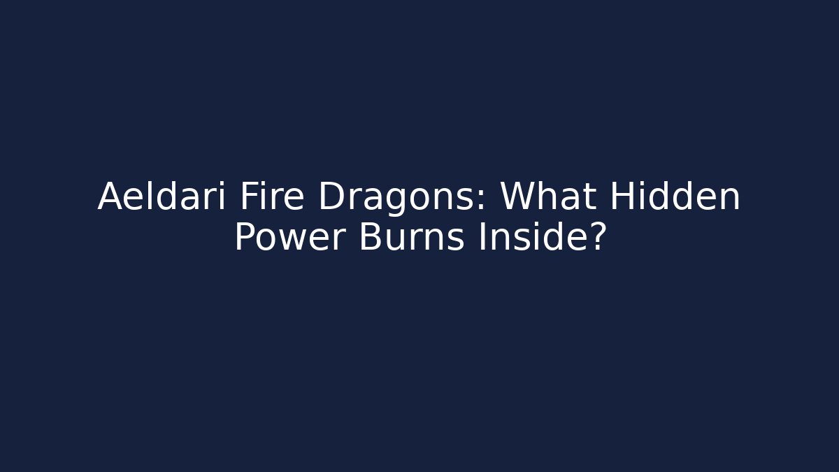 Aeldari Fire Dragons: What Hidden Power Burns Inside?