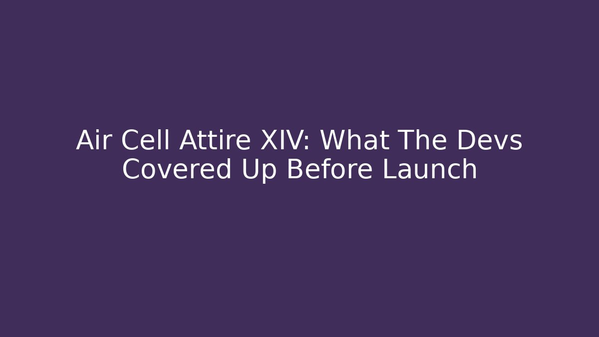 Air Cell Attire XIV: What The Devs Covered Up Before Launch