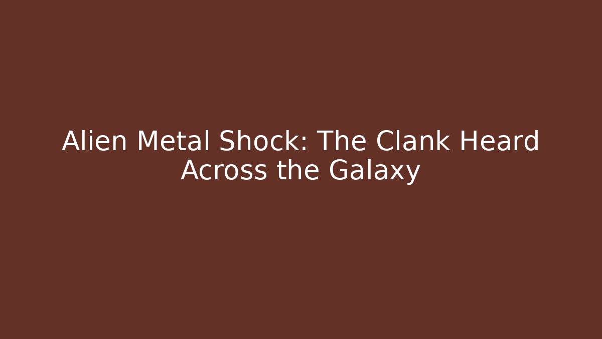 Alien Metal Shock: The Clank Heard Across the Galaxy