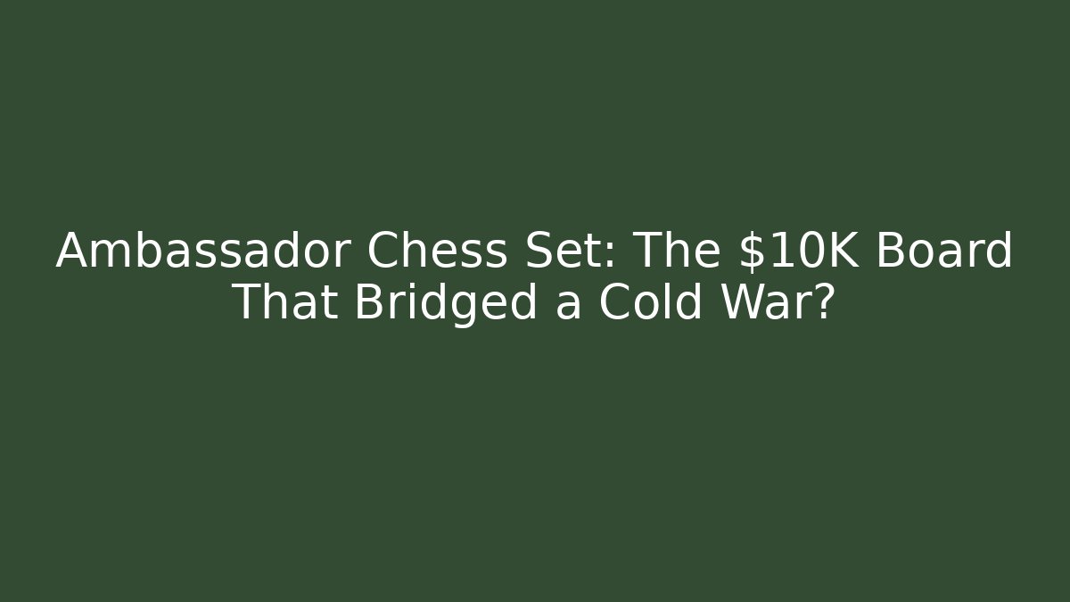 Ambassador Chess Set: The $10K Board That Bridged a Cold War?