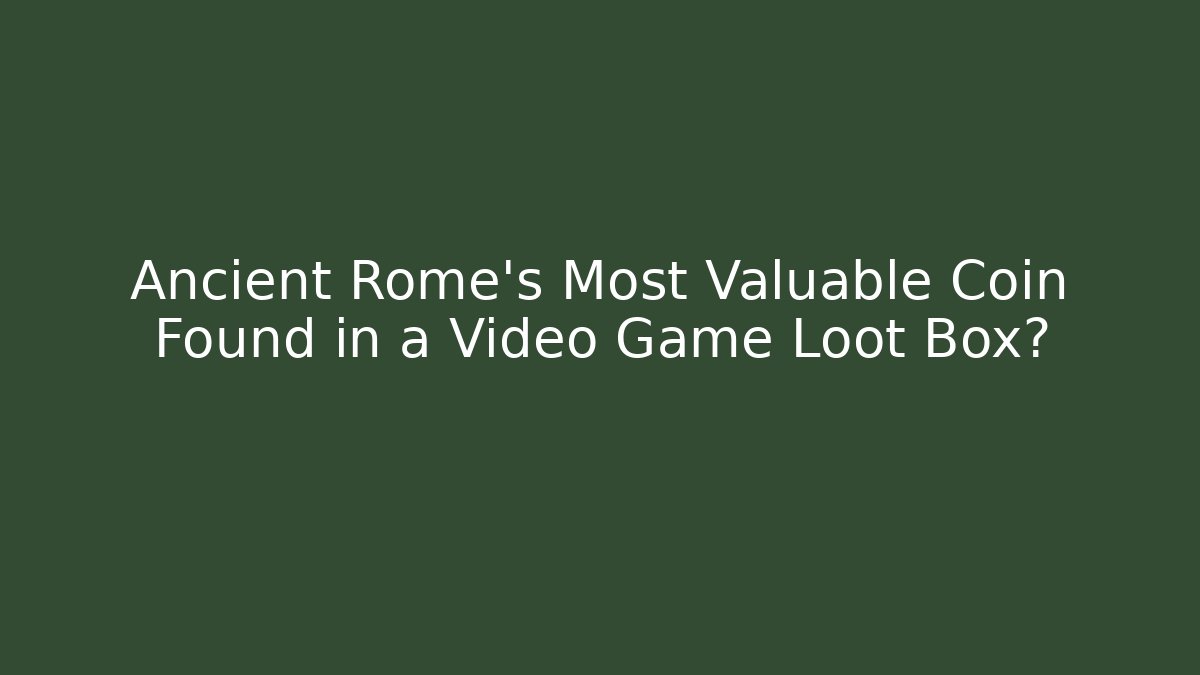 Ancient Rome’s Most Valuable Coin Found in a Video Game Loot Box?
