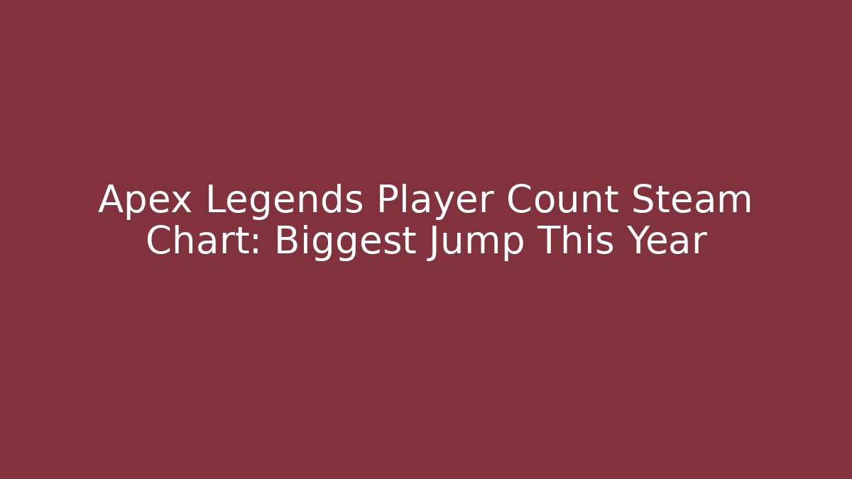 Apex Legends Player Count Steam Chart: Biggest Jump This Year