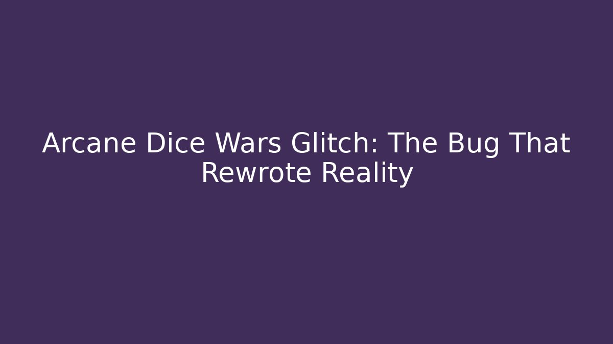 Arcane Dice Wars Glitch: The Bug That Rewrote Reality