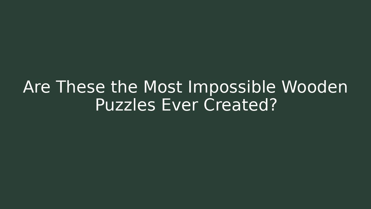 Are These the Most Impossible Wooden Puzzles Ever Created?