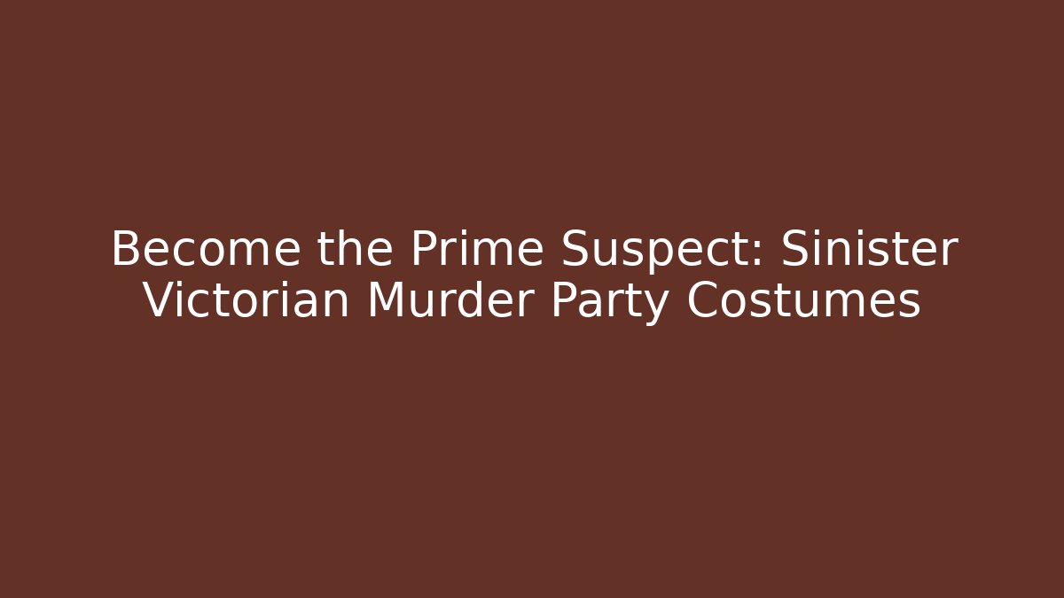Become the Prime Suspect: Sinister Victorian Murder Party Costumes