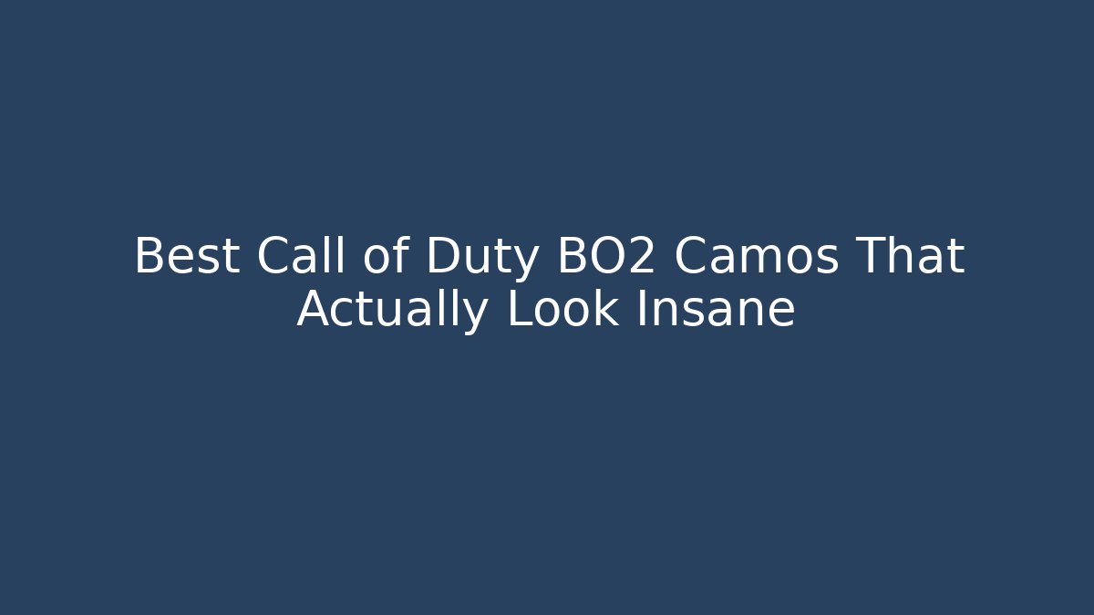 Best Call of Duty BO2 Camos That Actually Look Insane