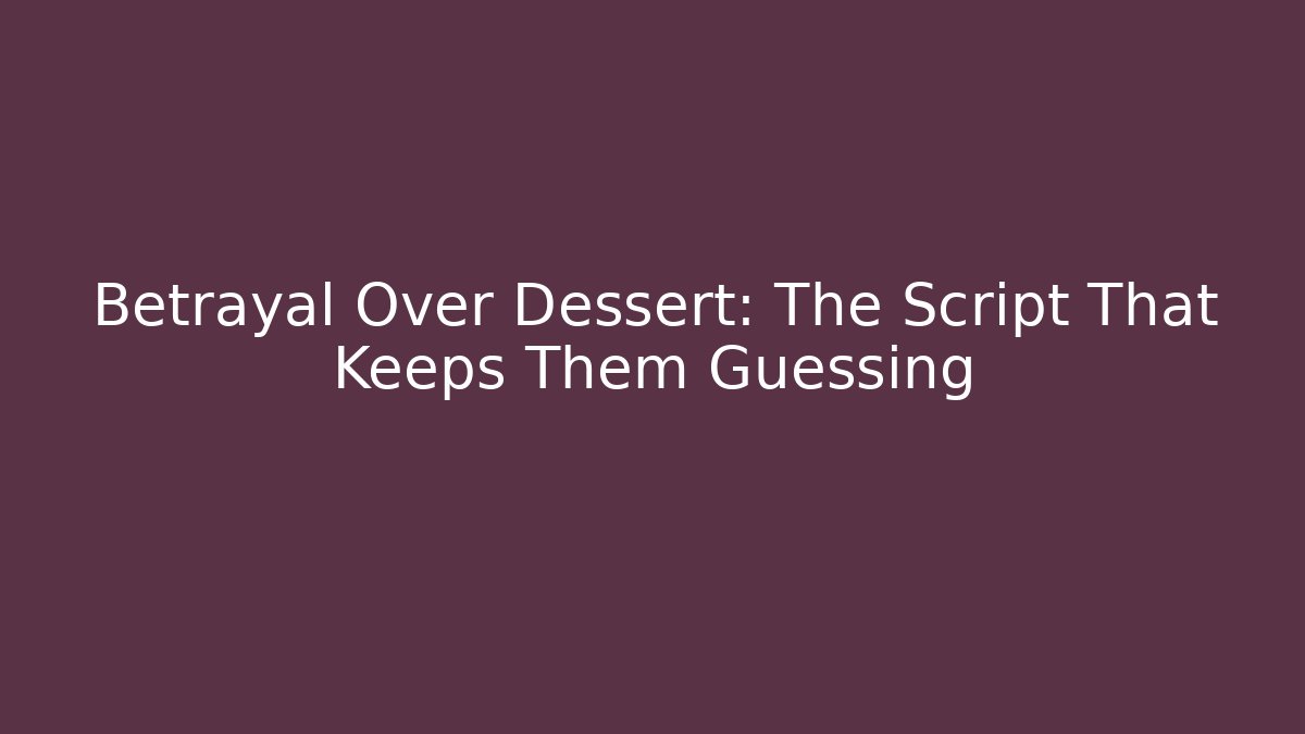 Betrayal Over Dessert: The Script That Keeps Them Guessing