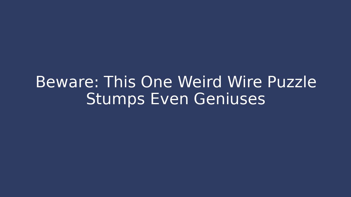 Beware: This One Weird Wire Puzzle Stumps Even Geniuses
