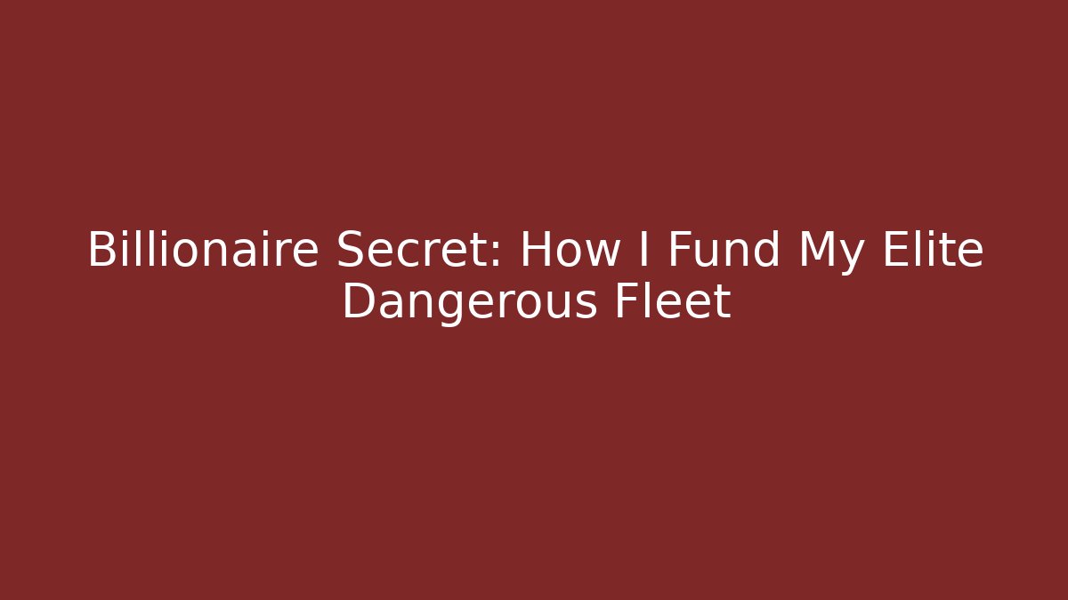 Billionaire Secret: How I Fund My Elite Dangerous Fleet