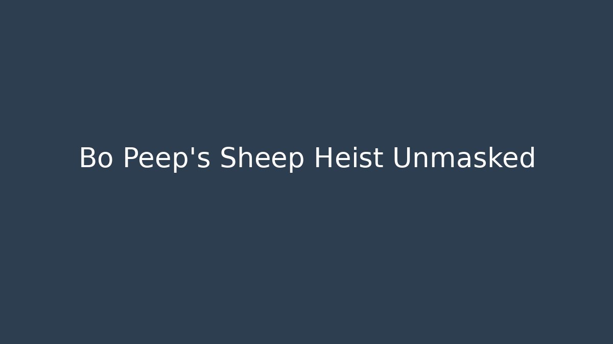 Bo Peep's Sheep Heist Unmasked