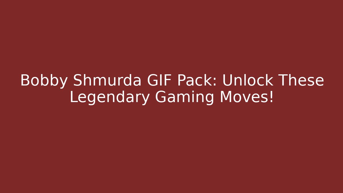 Bobby Shmurda GIF Pack: Unlock These Legendary Gaming Moves!