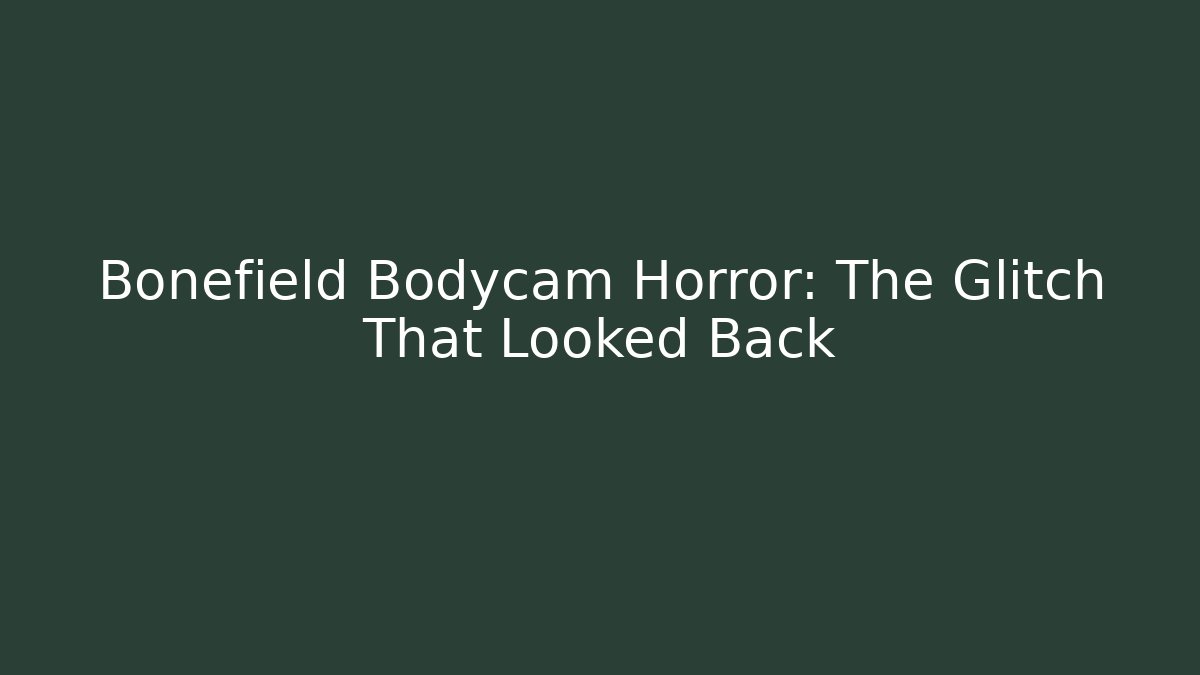 Bonefield Bodycam Horror: The Glitch That Looked Back
