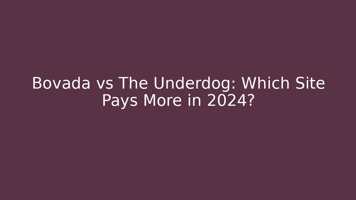 Bovada vs The Underdog: Which Site Pays More in 2024? - Método de Aprovação