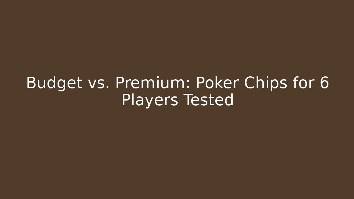 Budget vs. Premium: Poker Chips for 6 Players Tested