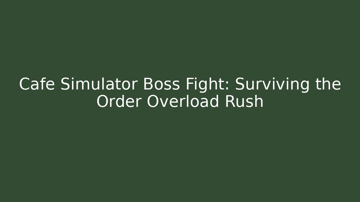 Cafe Simulator Boss Fight: Surviving the Order Overload Rush - Método de Aprovação