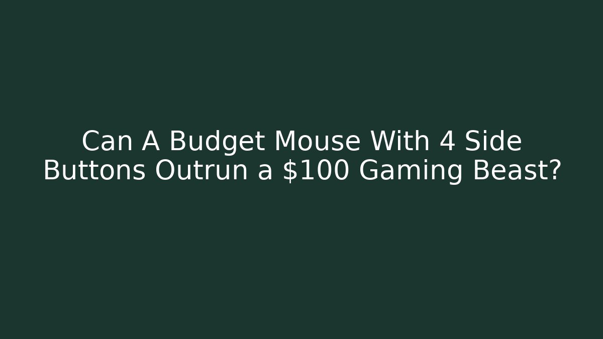 Can A Budget Mouse With 4 Side Buttons Outrun a $100 Gaming Beast?