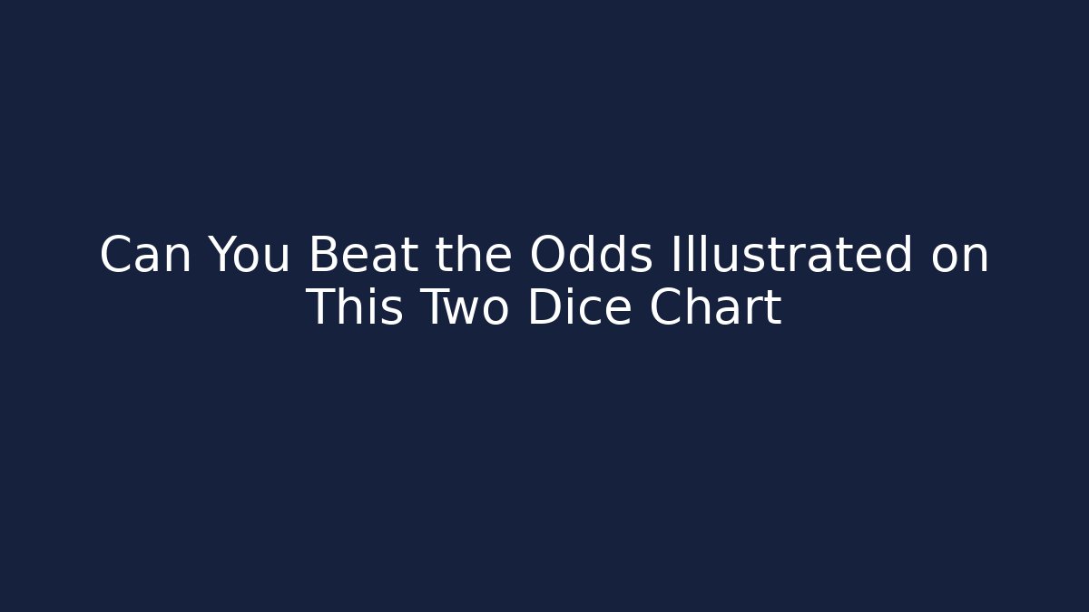 Can You Beat the Odds Illustrated on This Two Dice Chart