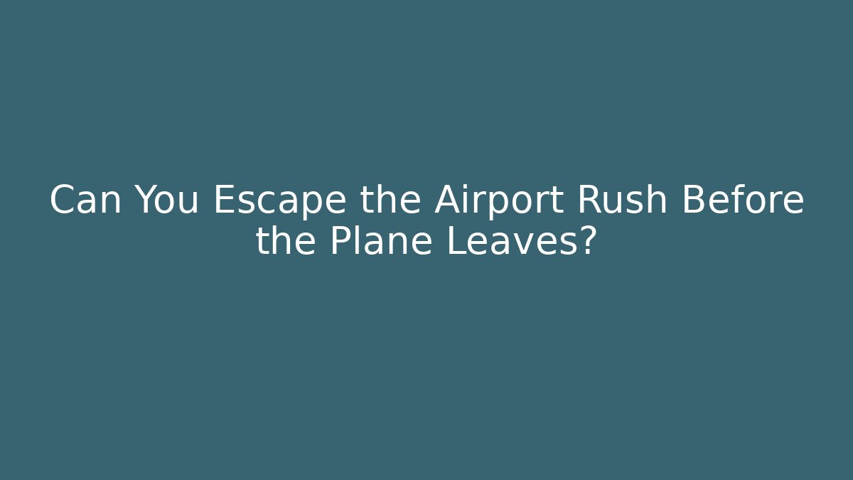 Can You Escape the Airport Rush Before the Plane Leaves?