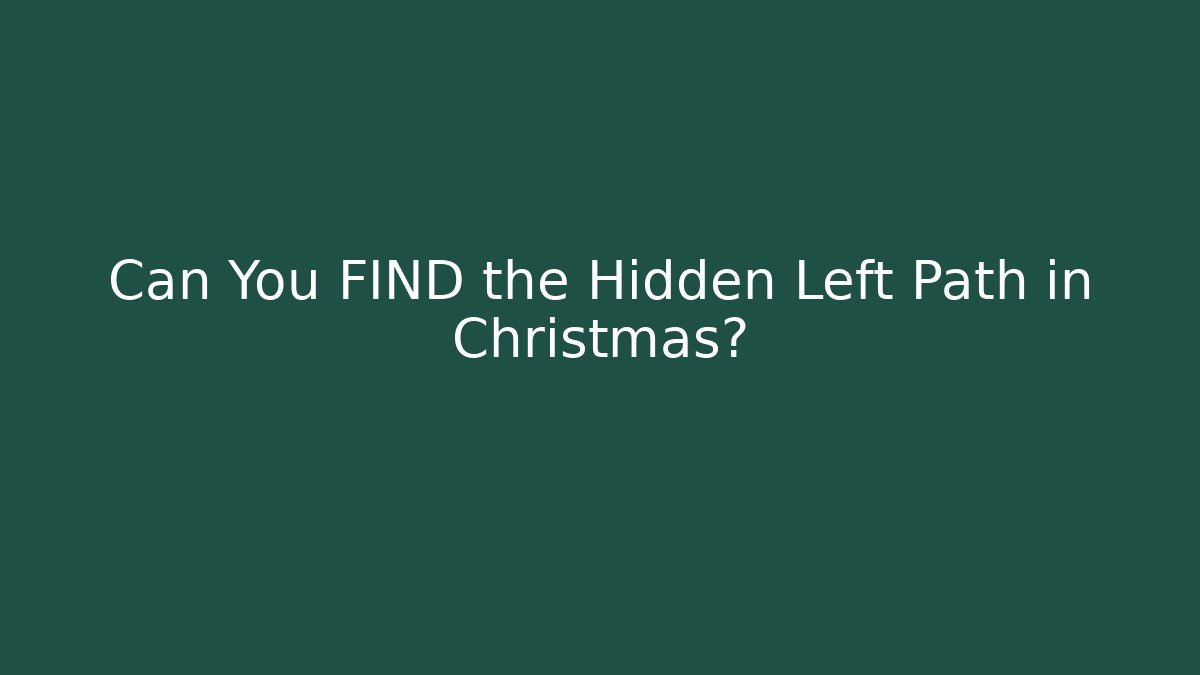 Can You FIND the Hidden Left Path in Christmas?