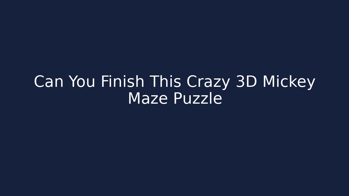 Can You Finish This Crazy 3D Mickey Maze Puzzle
