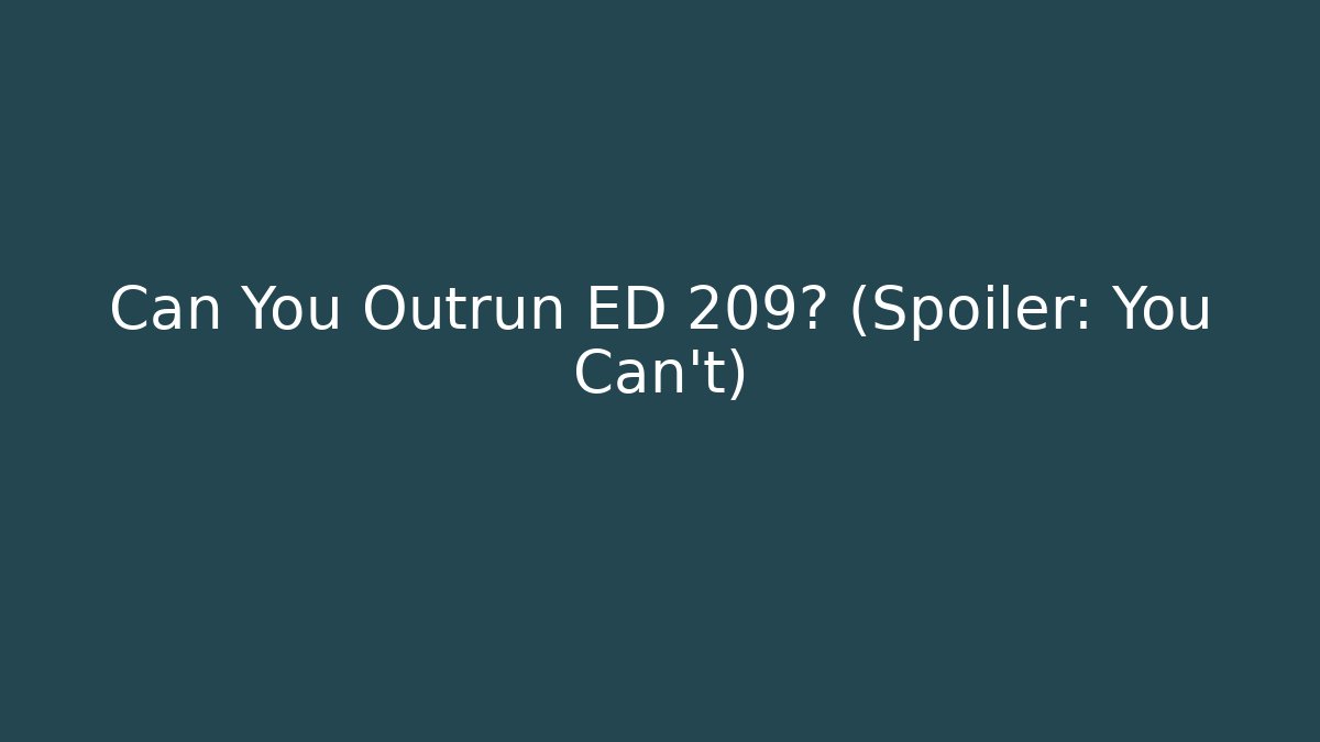 Can You Outrun ED 209? (Spoiler: You Can't)