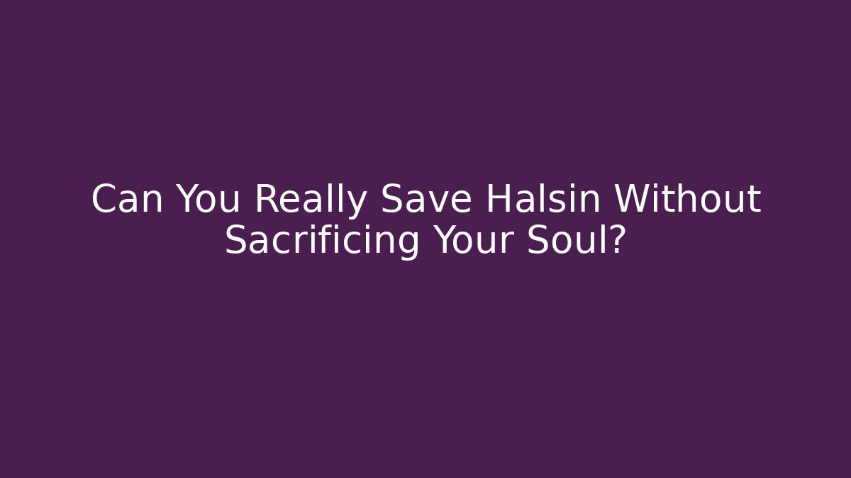 Can You Really Save Halsin Without Sacrificing Your Soul?