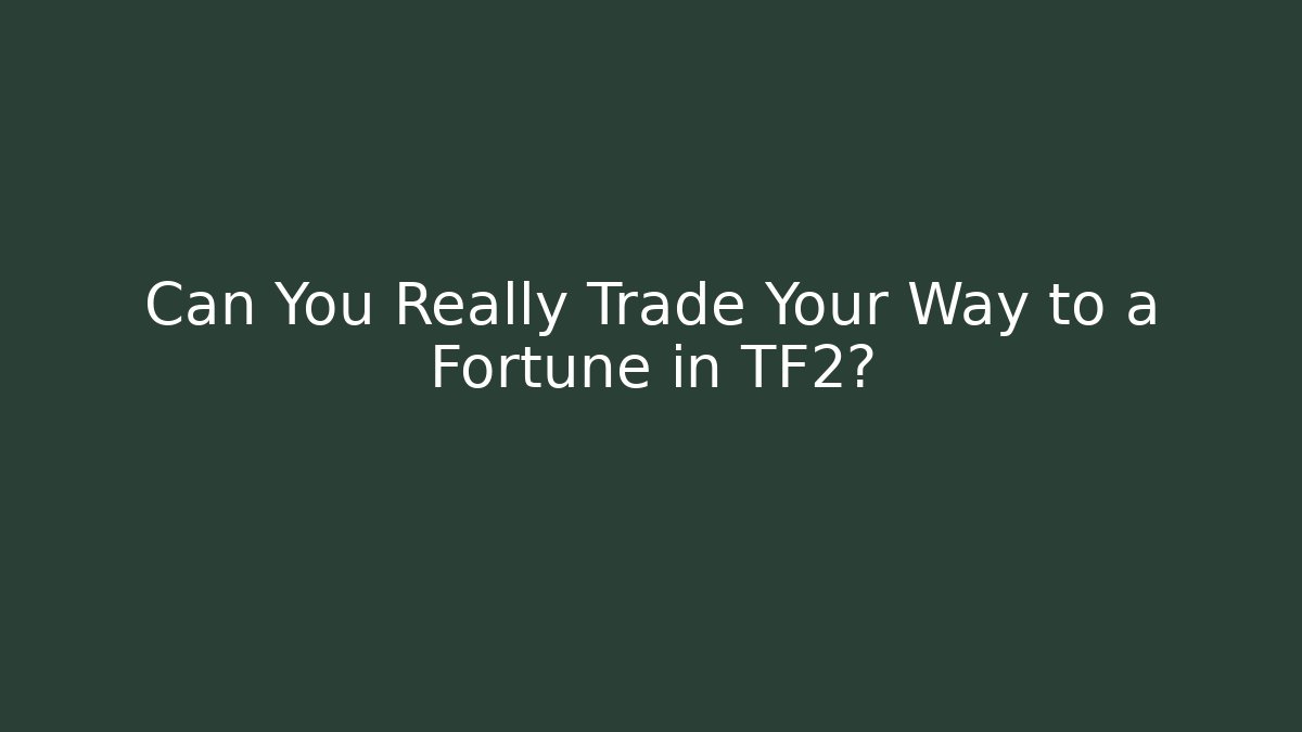 Can You Really Trade Your Way to a Fortune in TF2?