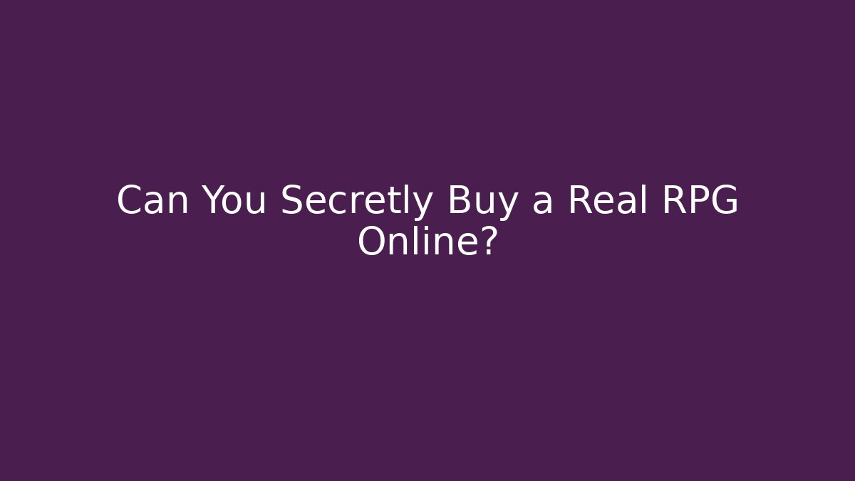 Can You Secretly Buy a Real RPG Online? - Método de Aprovação