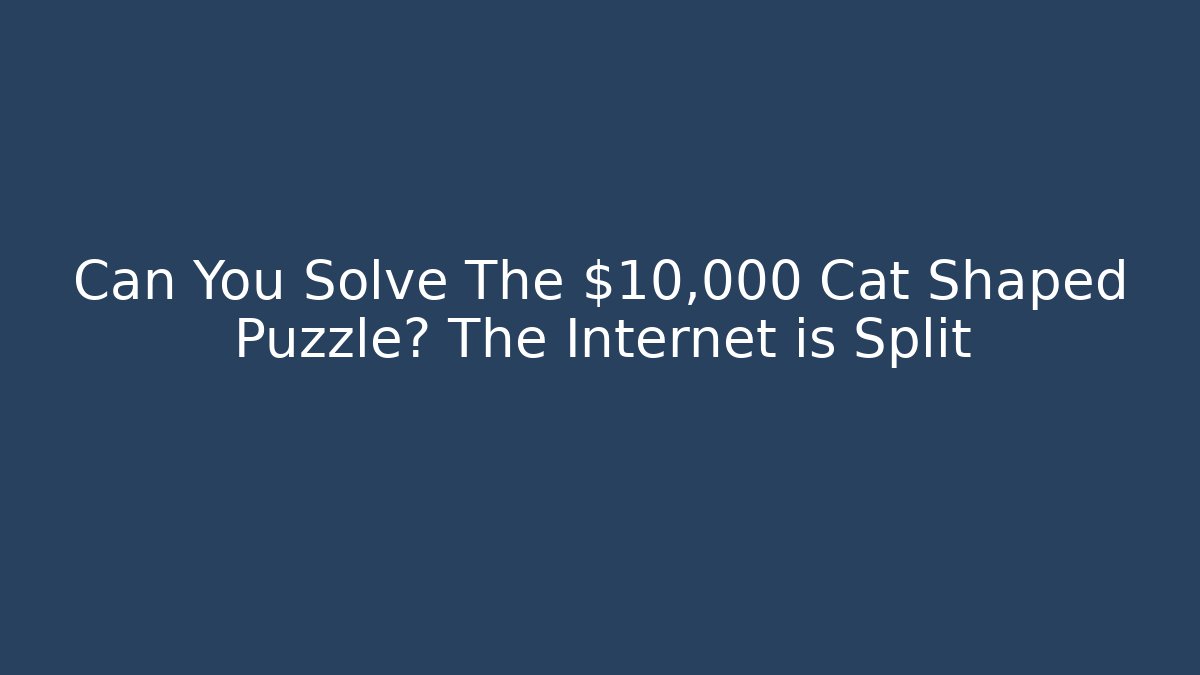 Can You Solve The $10,000 Cat Shaped Puzzle? The Internet is Split