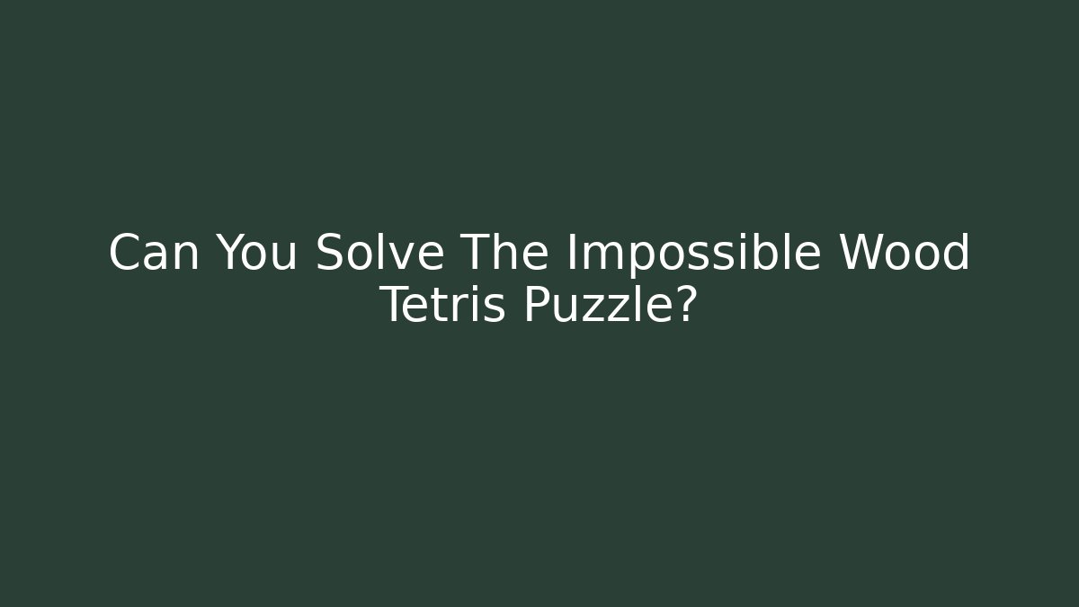 Can You Solve The Impossible Wood Tetris Puzzle?