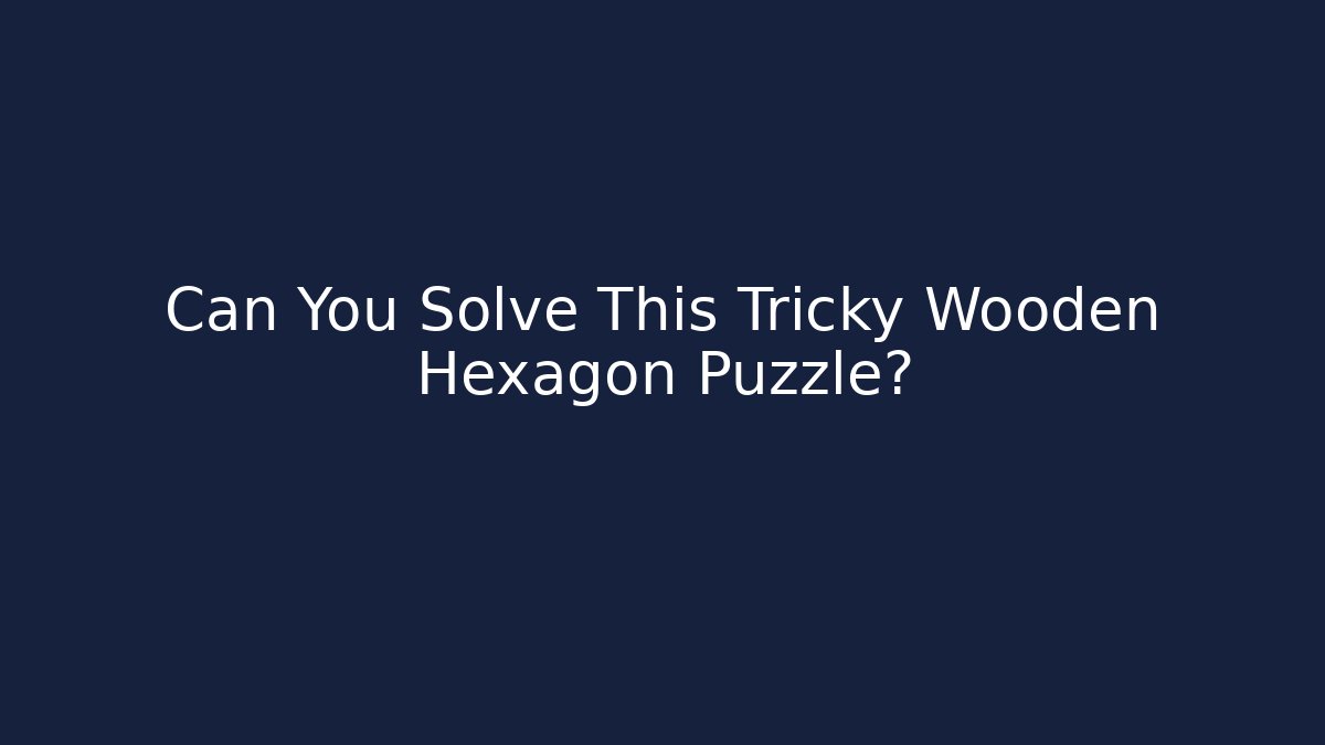 Can You Solve This Tricky Wooden Hexagon Puzzle?