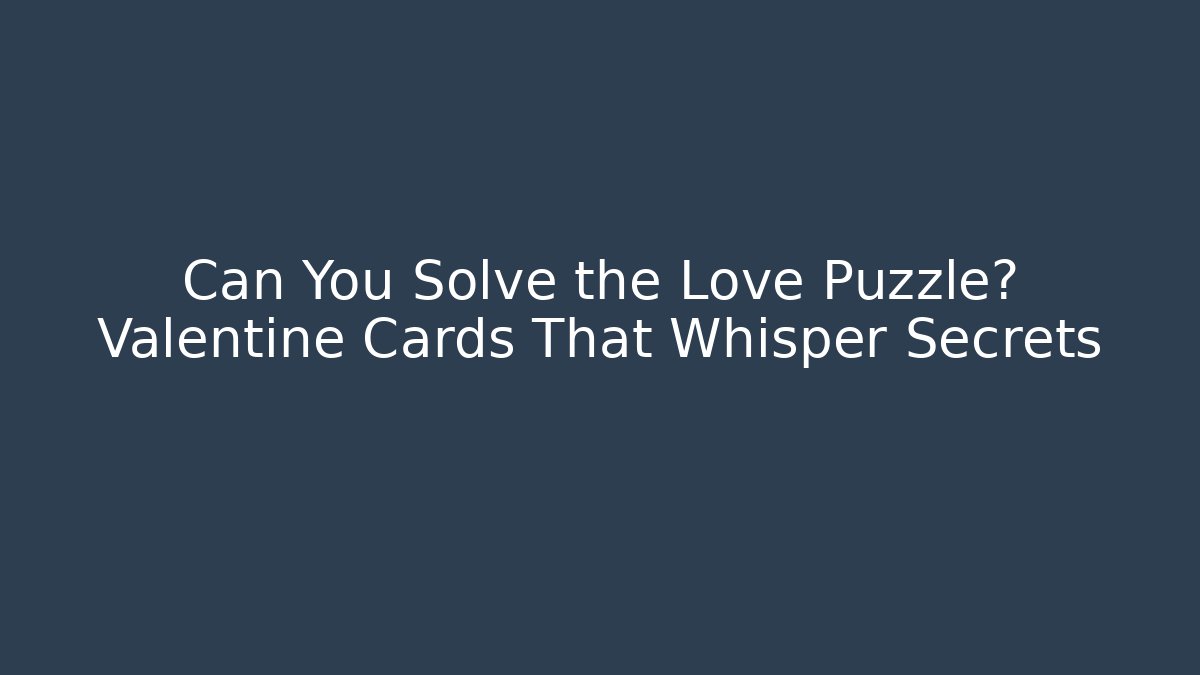 Can You Solve the Love Puzzle? Valentine Cards That Whisper Secrets