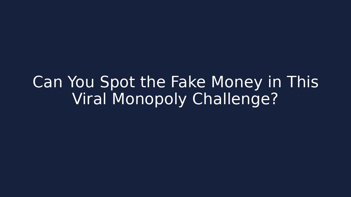 Can You Spot the Fake Money in This Viral Monopoly Challenge?