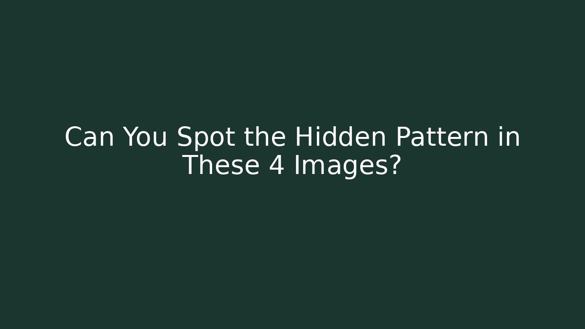 Can You Spot the Hidden Pattern in These 4 Images?