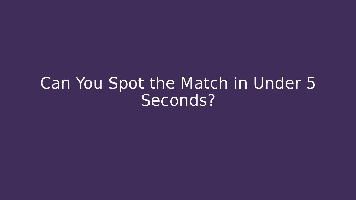 Can You Spot the Match in Under 5 Seconds?