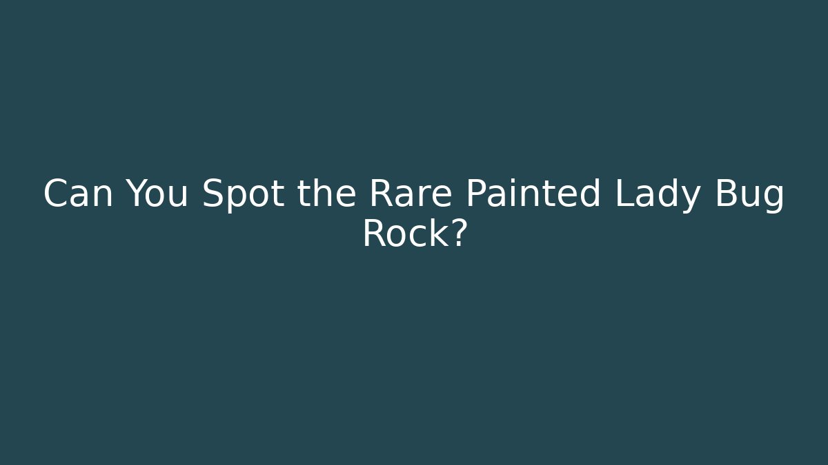 Can You Spot the Rare Painted Lady Bug Rock? - Método de Aprovação