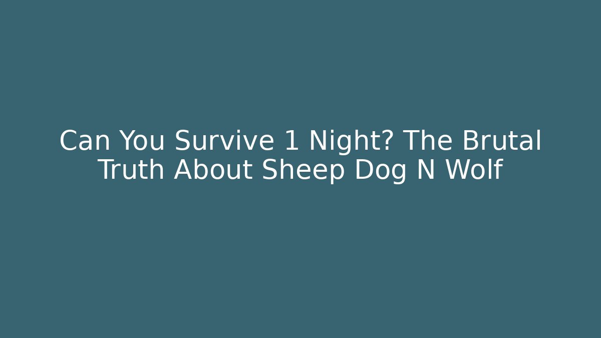 Can You Survive 1 Night? The Brutal Truth About Sheep Dog N Wolf