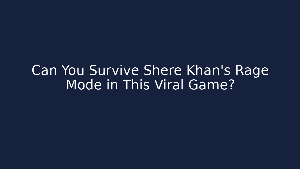 Can You Survive Shere Khan's Rage Mode in This Viral Game?