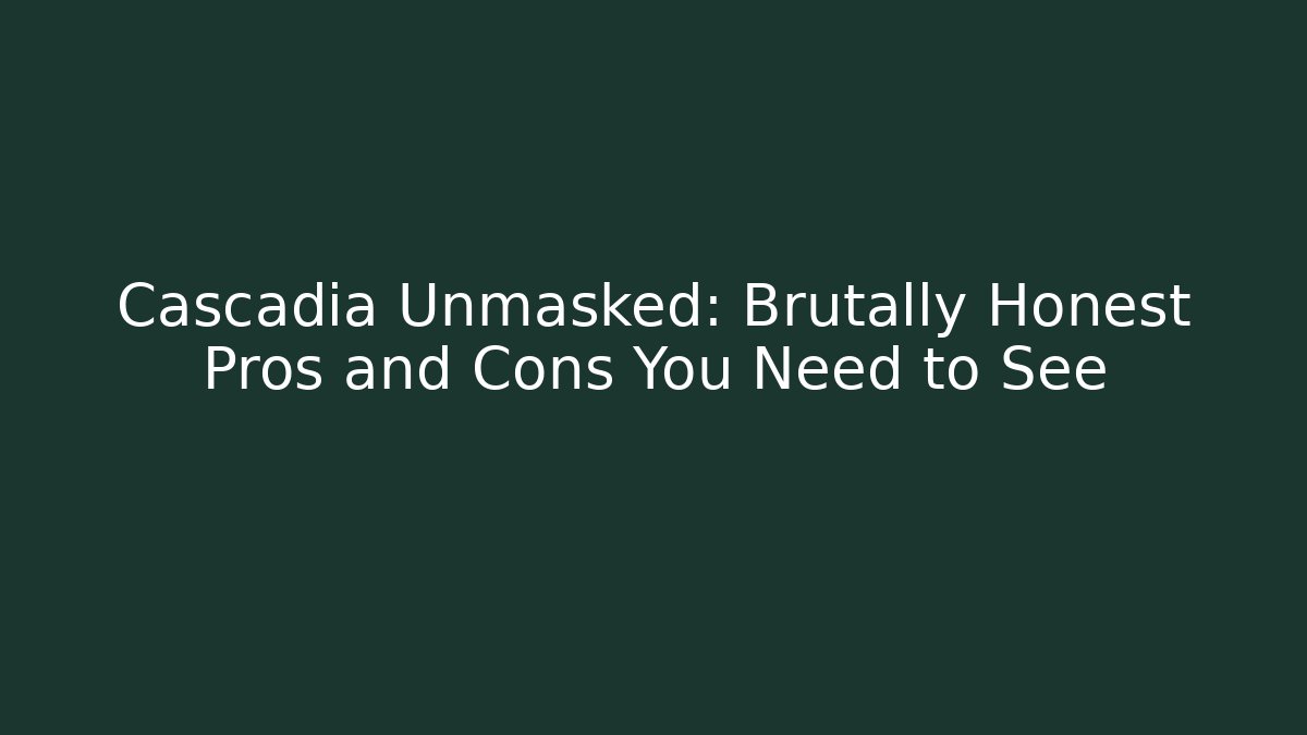 Cascadia Unmasked: Brutally Honest Pros and Cons You Need to See