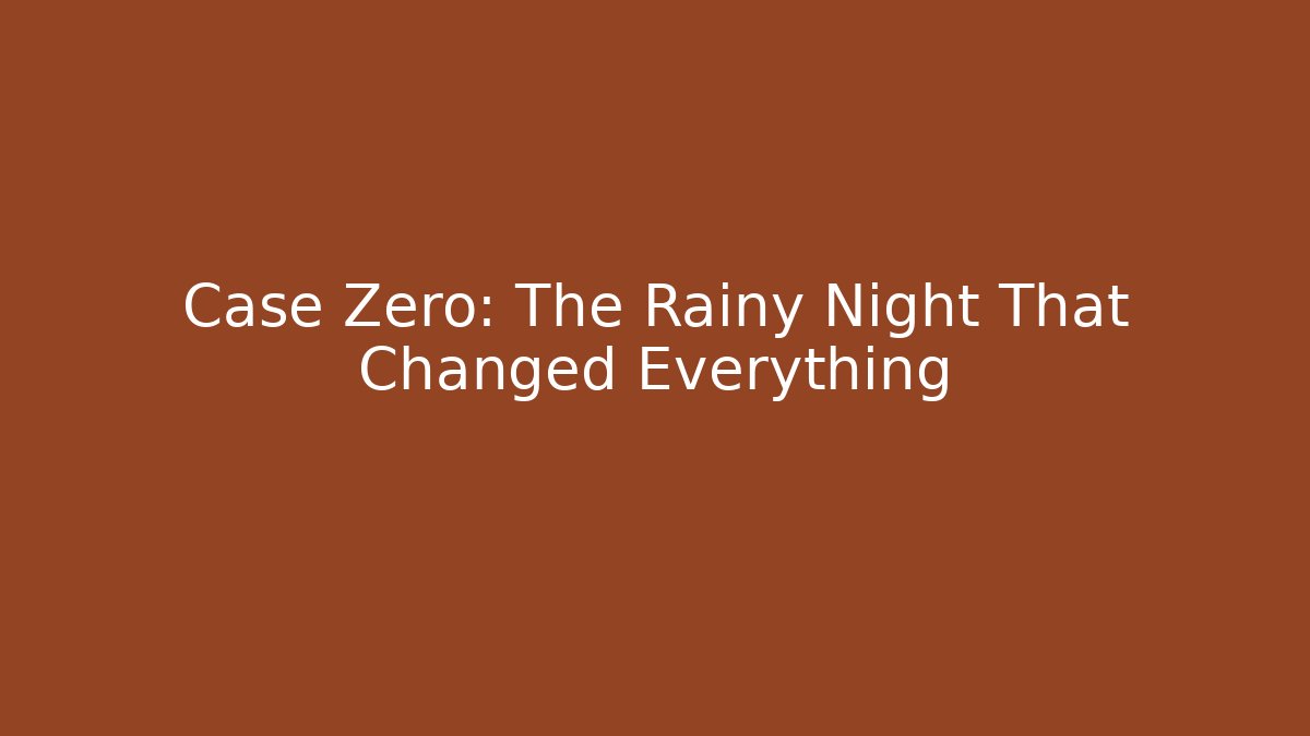 Case Zero: The Rainy Night That Changed Everything - Método de Aprovação