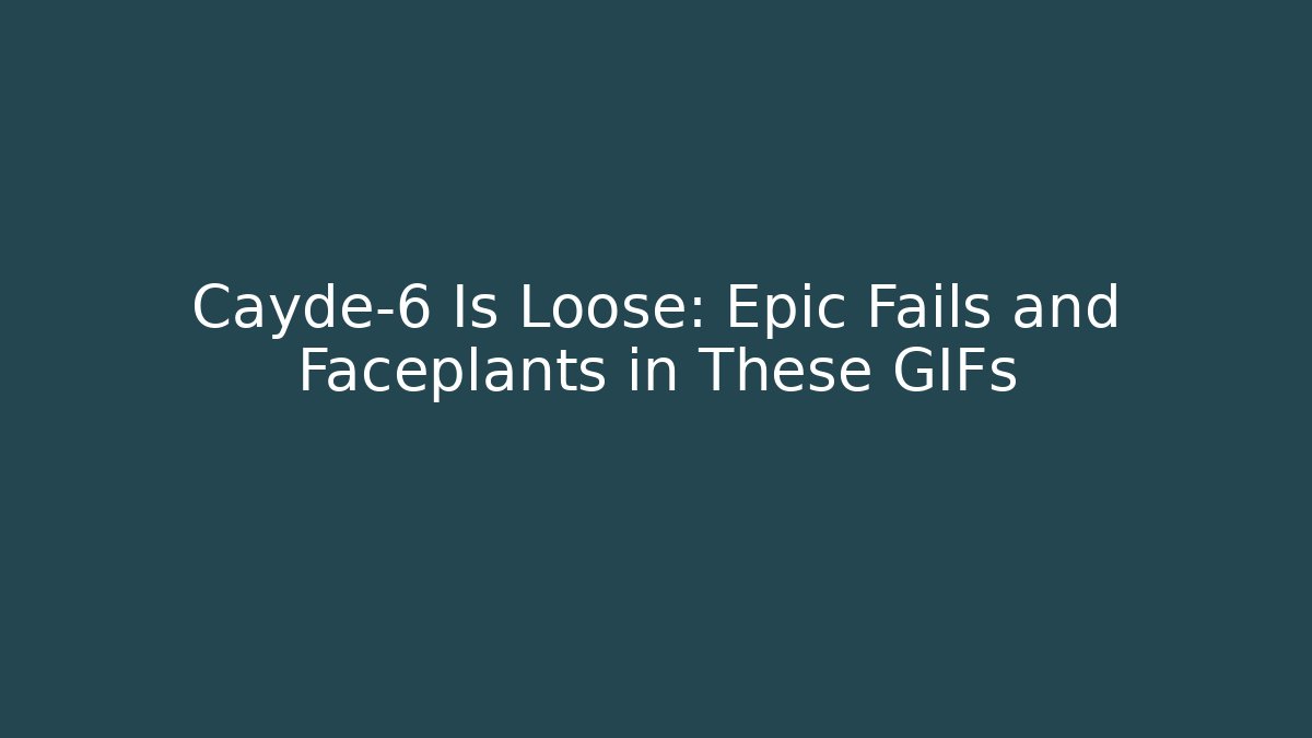 Cayde-6 Is Loose: Epic Fails and Faceplants in These GIFs