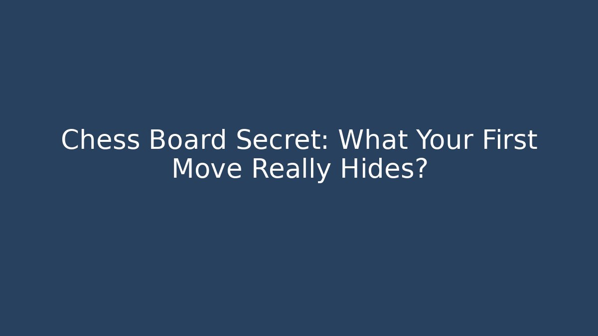 Chess Board Secret: What Your First Move Really Hides? - Método de Aprovação