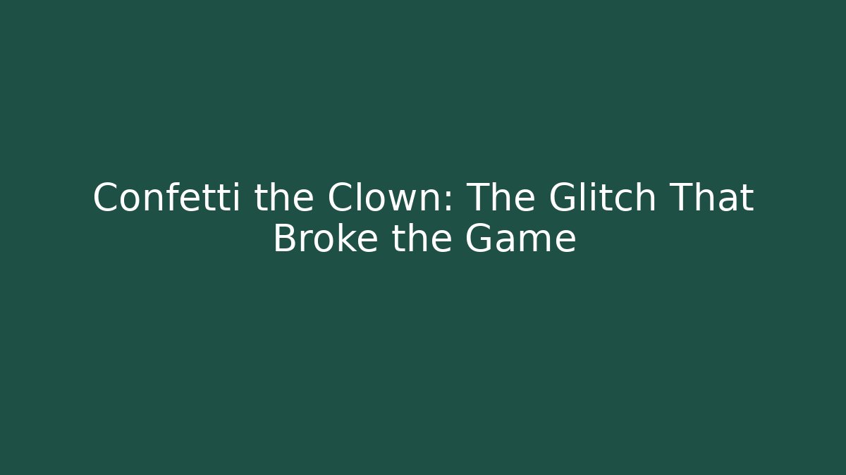 Confetti the Clown: The Glitch That Broke the Game