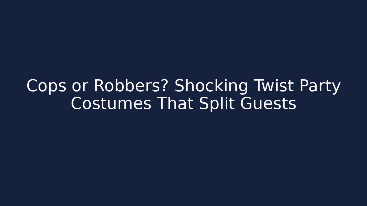 Cops or Robbers? Shocking Twist Party Costumes That Split Guests - Método de Aprovação