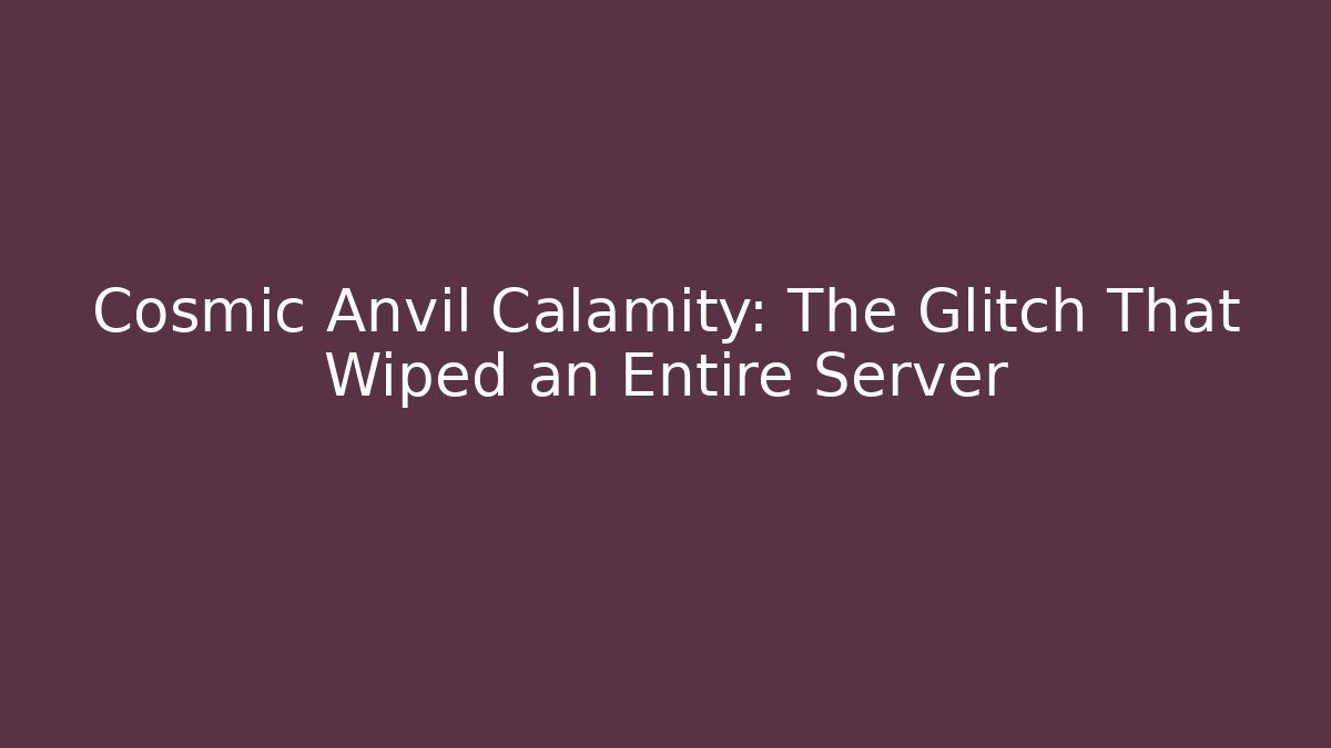 Cosmic Anvil Calamity: The Glitch That Wiped an Entire Server
