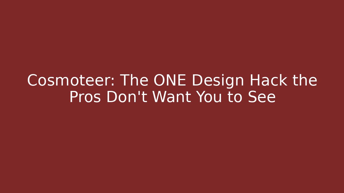 Cosmoteer: The ONE Design Hack the Pros Don't Want You to See - Método de Aprovação