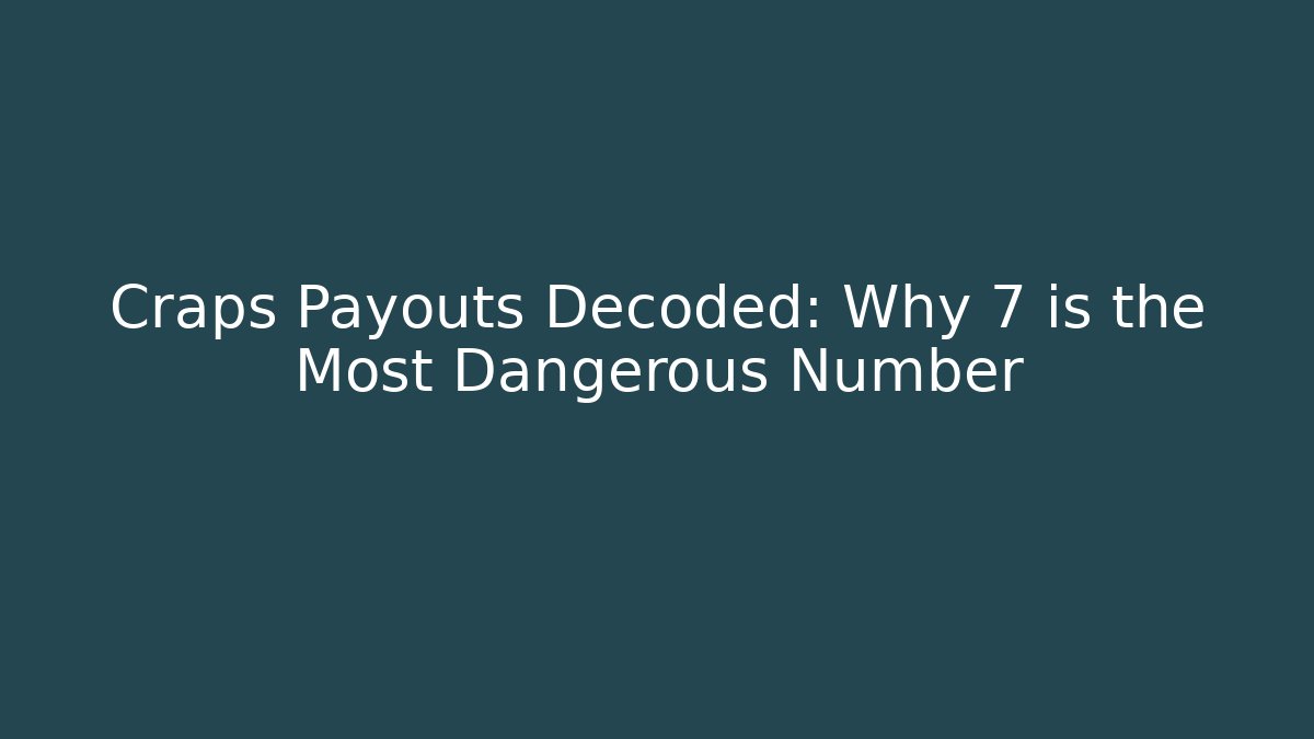Craps Payouts Decoded: Why 7 is the Most Dangerous Number
