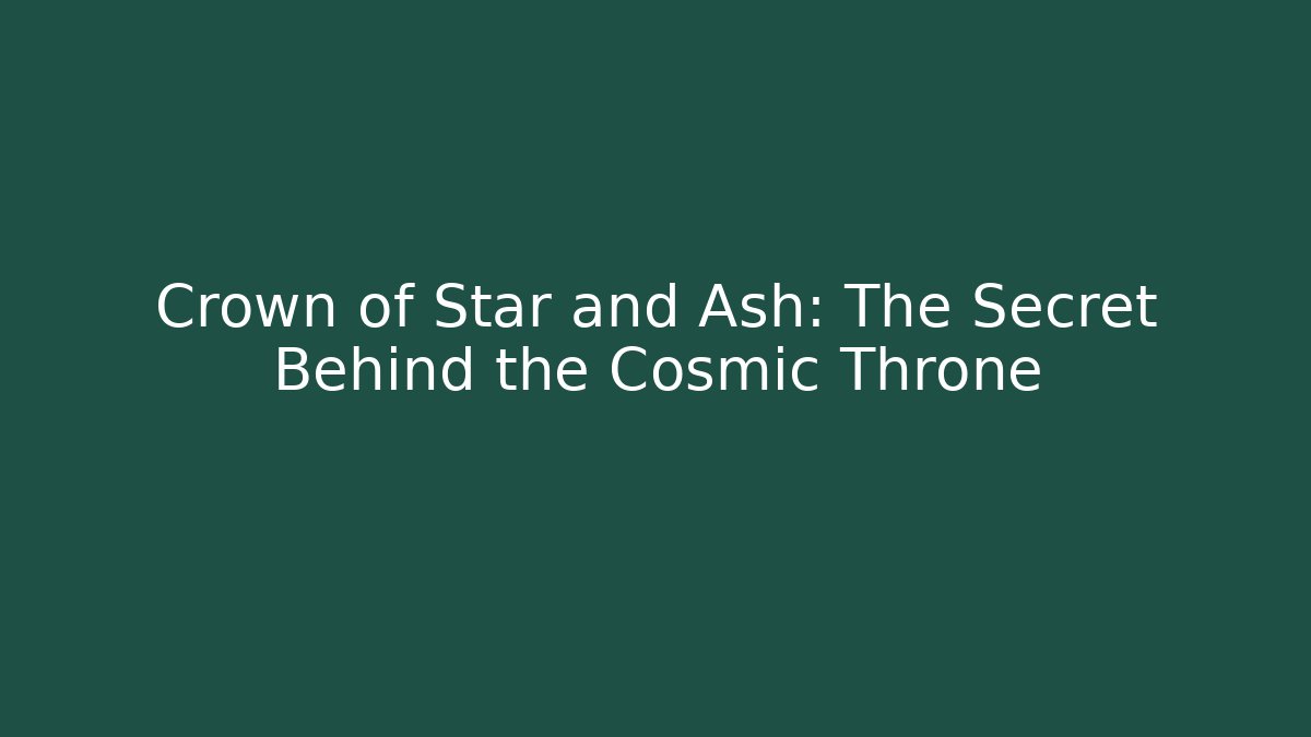 Crown of Star and Ash: The Secret Behind the Cosmic Throne